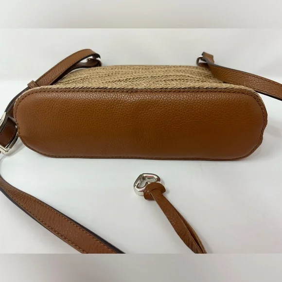 BRIGHTON Jojo Straw Organizer Crossbody Bag Natural EUC - Picture 6 of 8
